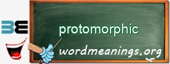 WordMeaning blackboard for protomorphic